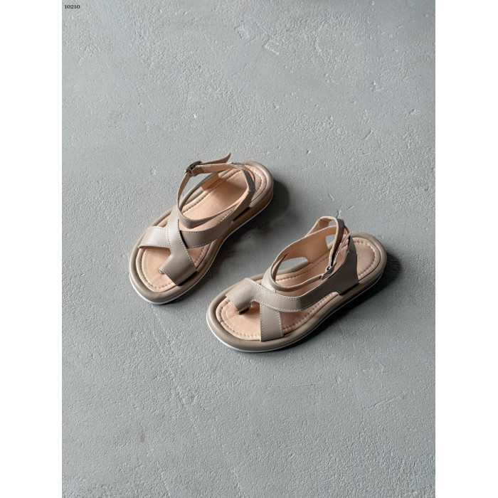 Жіночі босоніжки з натуральної шкіри – Casual Comfort беж