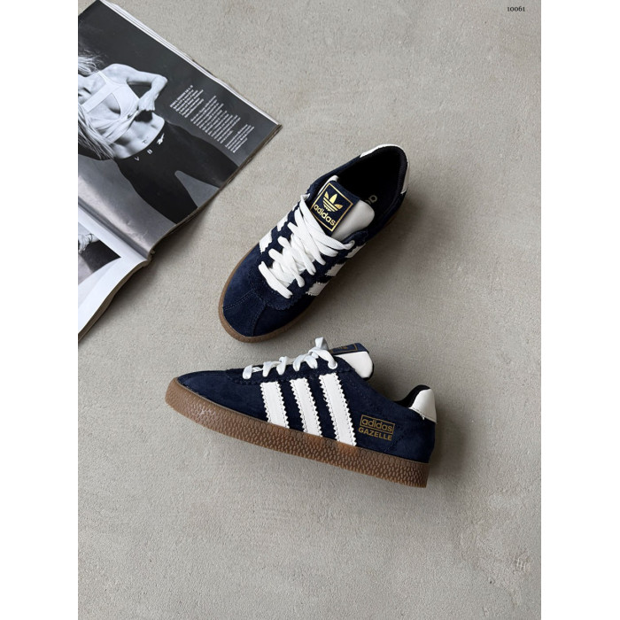 Вінтажні кеди Adidas Gazelle сині з білими деталями