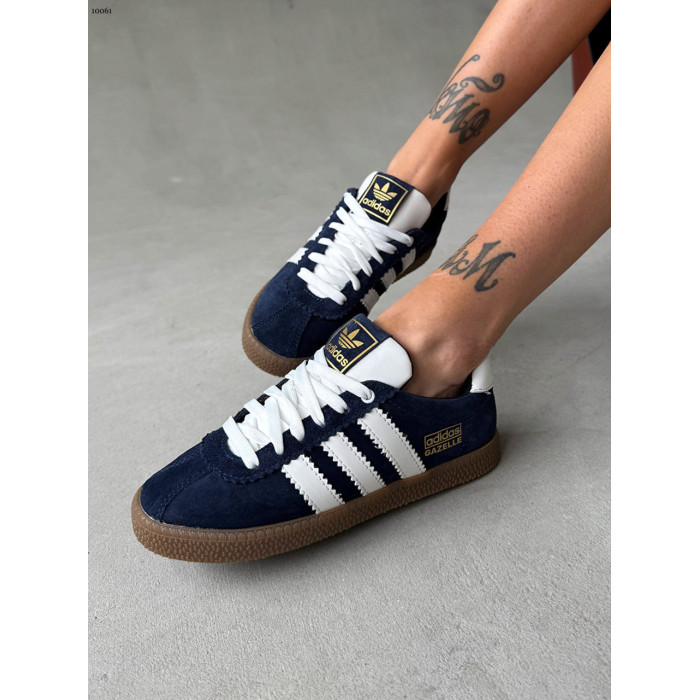 Вінтажні кеди Adidas Gazelle сині з білими деталями