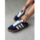 Вінтажні кеди Adidas Gazelle сині з білими деталями