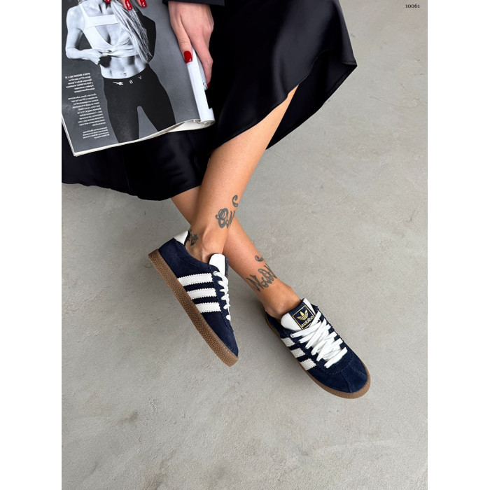 Вінтажні кеди Adidas Gazelle сині з білими деталями