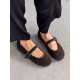 Жіночі балетки Mary Jane у шоколадному кольорі – замша, Україна