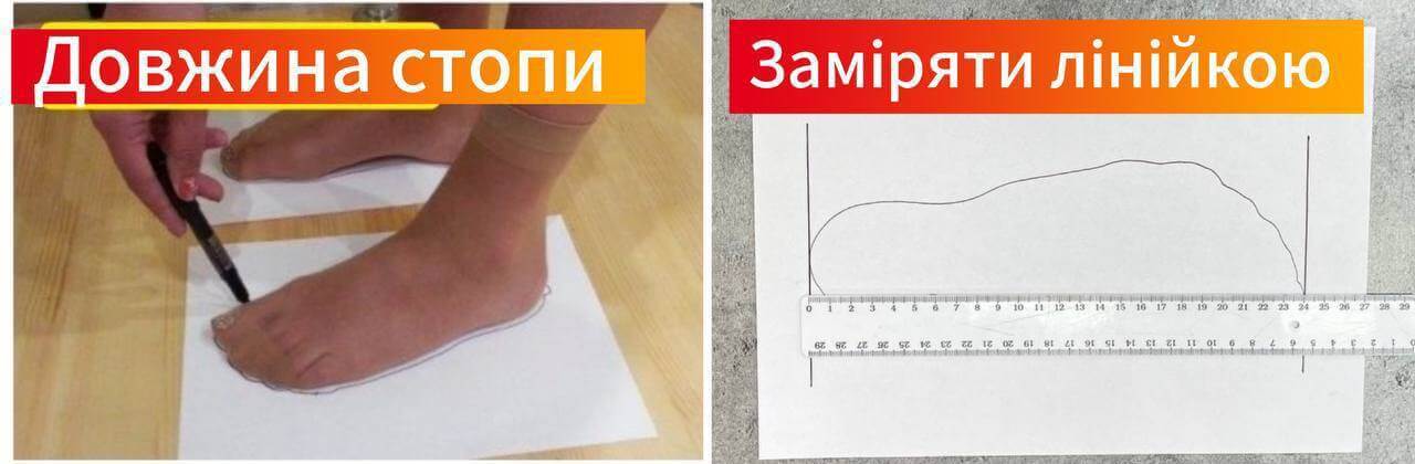 як виміряти довжину стопи в сантиметрах для замовлення взуття